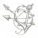 Anchor and arrow weapon tattoo design idea
