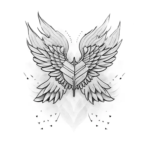Running shoes with wings tattoo design idea