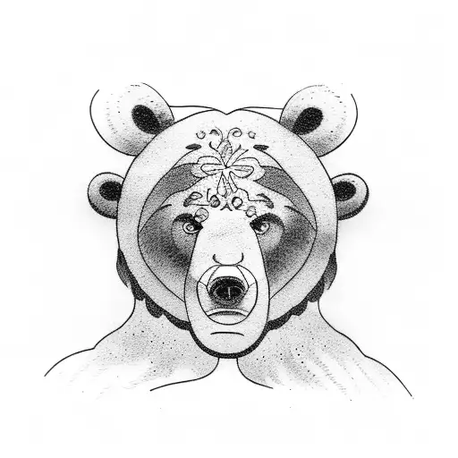 bear with barb wire tattoo design idea