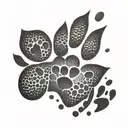 heart with paw prints tattoo design idea