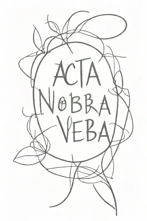 acta non verba text tattoo design idea
