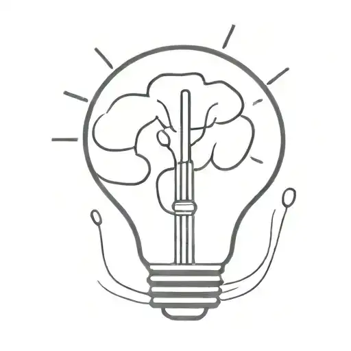 brain and light bulb tattoo design idea