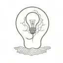 brain and light bulb tattoo design idea