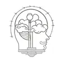 brain and light bulb tattoo design idea