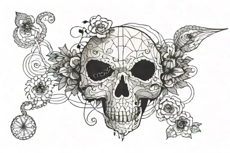 "Create" stitched into the skin using a sewing needle and thread  tattoo design idea