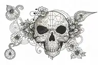 "Create" stitched into the skin using a sewing needle and thread  tattoo design idea