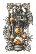 hourglass angels to grim reaper full body tattoo design idea