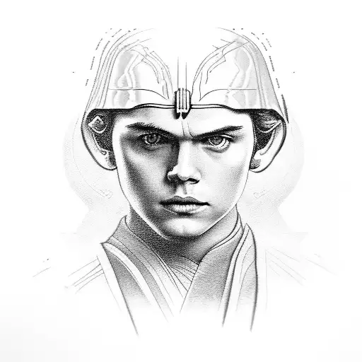 anakin skywalker on bar counter tattoo design idea