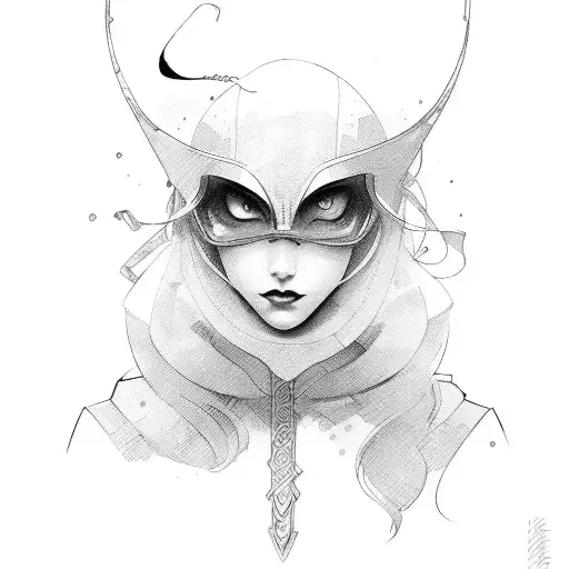 comics woman  tattoo design idea