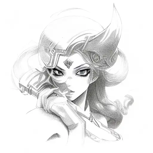 Miss Fortune league of legends tattoo design idea