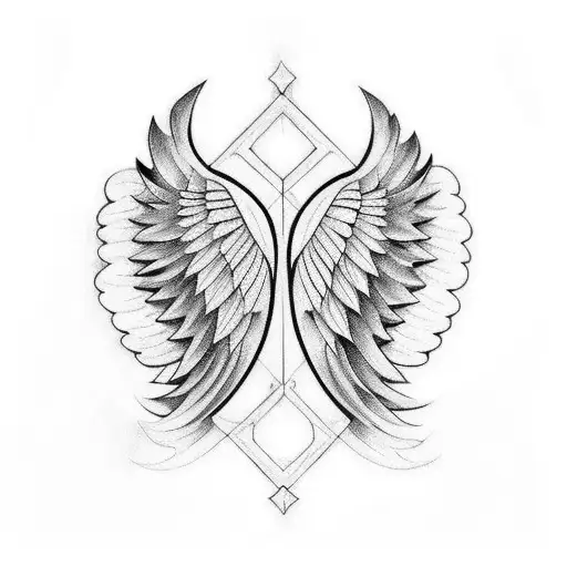 Angel Wings in Floral Style Tattoo Design Download High Resolution Digital  Art PNG Transparent Background Printable SVG Tattoo Stencil - Etsy