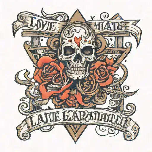 love, hate, earthquake  tattoo design idea