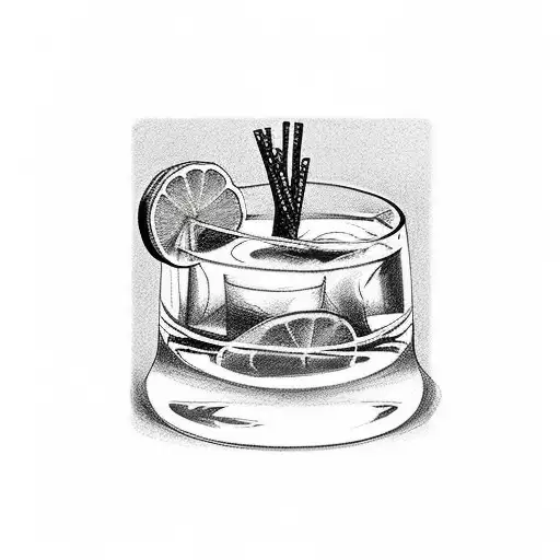 Coctelera con cuchara de bartender y jigger tattoo design idea