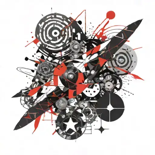 Abstract geometric pattern incorporating Helldiver symbols tattoo design idea