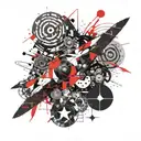 Abstract geometric pattern incorporating Helldiver symbols tattoo design idea