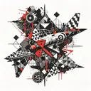 Abstract geometric pattern incorporating Helldiver symbols tattoo design idea