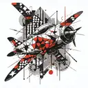 Abstract geometric pattern incorporating Helldiver symbols tattoo design idea