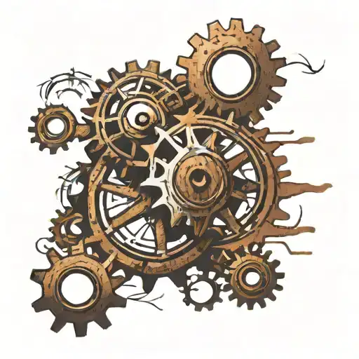 rusty cogs  symbolizing tattoo design idea