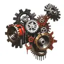 rusty cogs intertwined tattoo design idea