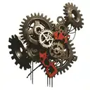 rusty cogs intertwined tattoo design idea