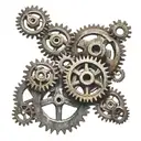 rusty cogs intertwined tattoo design idea