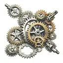 rusty cogs intertwined tattoo design idea