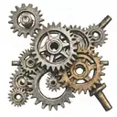 rusty cogs intertwined tattoo design idea