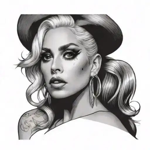 lady Gaga tattoo of her tattoo design idea