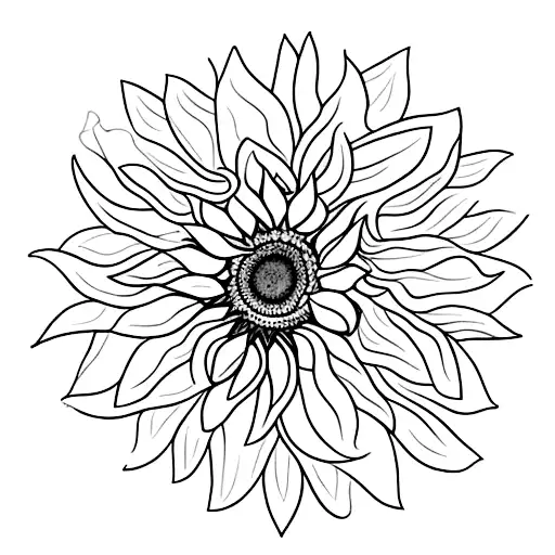 a sunflower, a gerbera, and a protea tattoo design idea