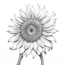 sunflower, red gerbera and protea flowers tattoo design idea