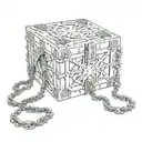 hellraiser box with chains tattoo design idea