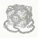 hellraiser box with chains tattoo design idea
