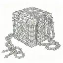hellraiser box with chains tattoo design idea