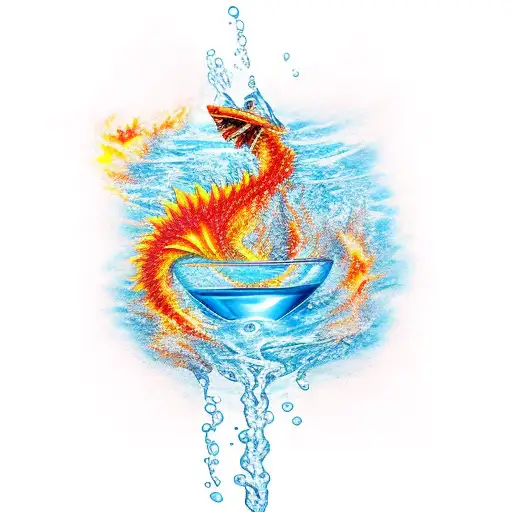 Water and fire  tattoo design idea