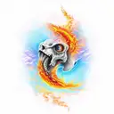 Water and fire  tattoo design idea