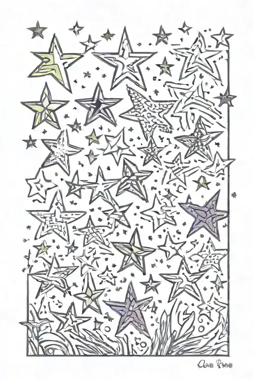 shooting stars, names,  tattoo design idea