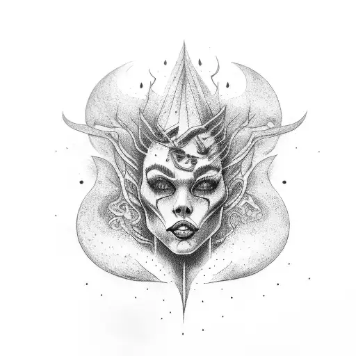 witch burned at the stake tattoo design idea