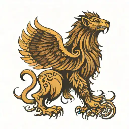 Saxony, lion, Germany, eagle tattoo design idea