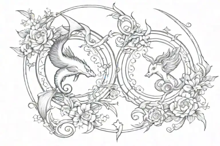 Pisces and Capricorn  tattoo design idea