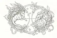 Pisces and Capricorn  tattoo design idea