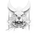 Cross with animal tattoo design idea
