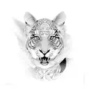 Cross with animal tattoo design idea