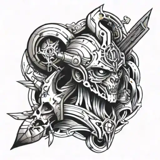 Biomechanical "Make A Tattoo From The Game Nickname..." Tattoo Idea