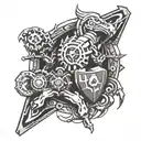 Make a tattoo from the game nickname OSCAR. And link Twitch streams and YouTube videos to my activities tattoo design idea