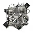 A tattoo design featuring a computer motherboard intertwined with elements representing your journey to sobriety, showcasing the strength and resilience you possess tattoo design idea