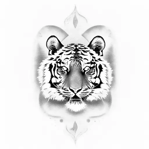 Tiger skin tattoo design idea
