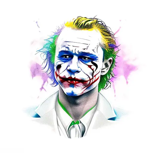 heath ledger Joker tattoo design idea