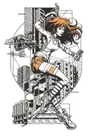The Fifth Element, Leeloo jumping off building tattoo design idea