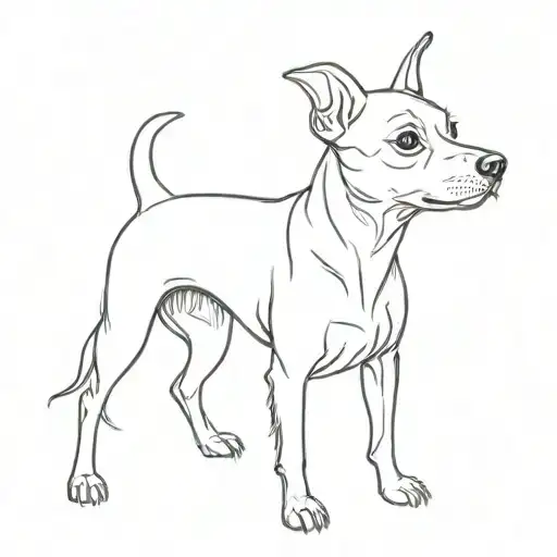 Pinscher dog tattoo design idea