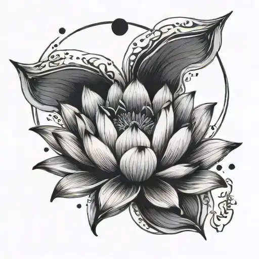 lotus flower perfectly imperfect moons tattoo design idea